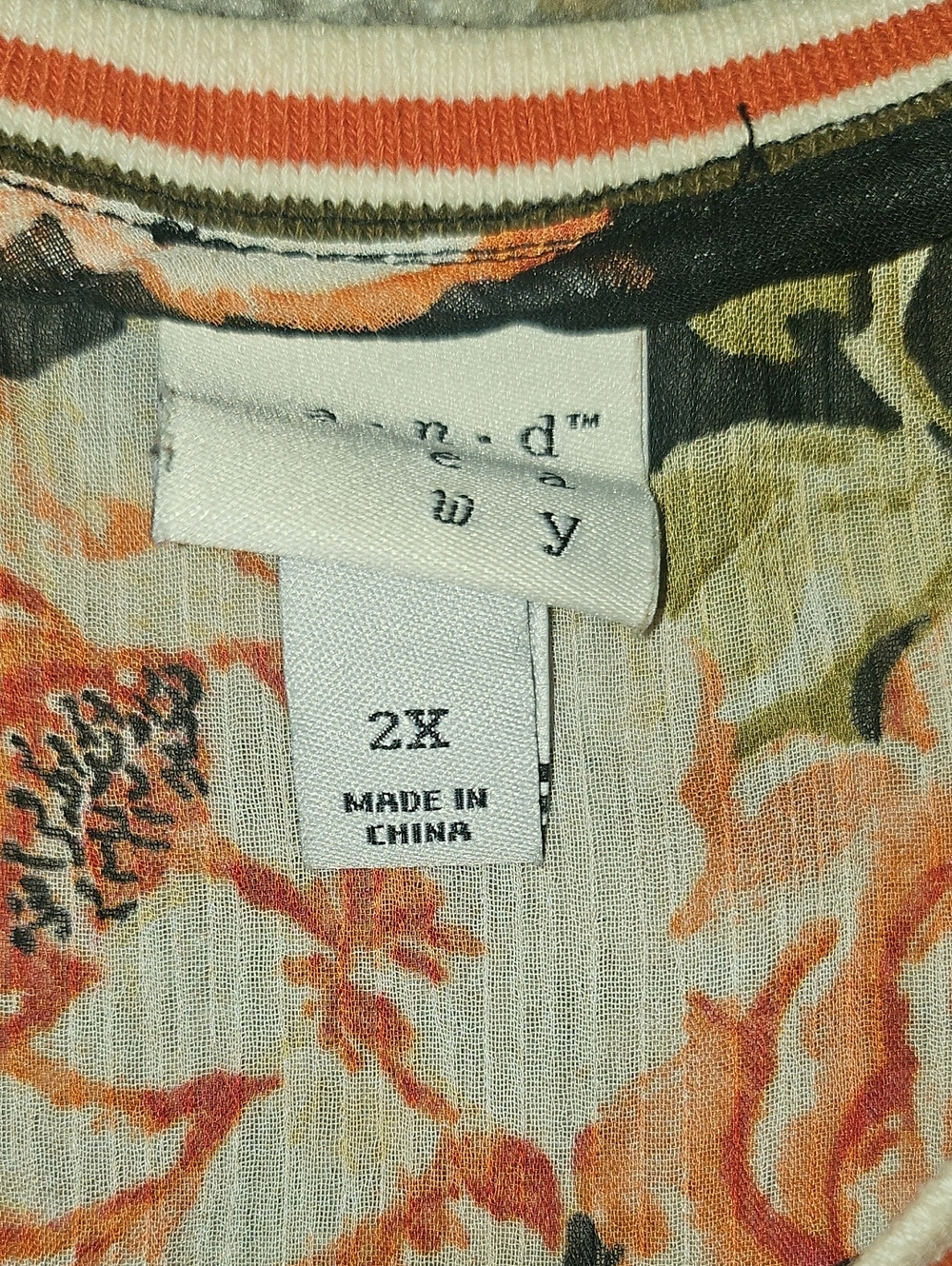 A NEW DAY floral Sheer Top 2X - Picture 3 of 5